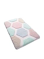 Pandora Set Alfombra de Baño 3 Uds. Tenedos Blanco/Multicolor 60 x 100 cm + 50 x 60 cm + 47 x 50 cm