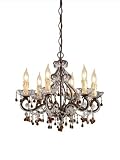 Crystorama Paris Flea Market 4507-DR Murano Glass 6LT 360w (17H x 18W) Chandelier Dark Rust