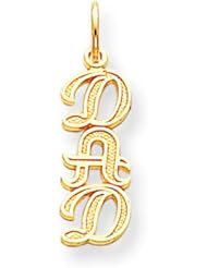 10K Yellow Gold Dad Charm Polished Father Jewelry