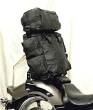 Large Leather Motorcycle Sissy Bar Bag w/ Rain Cover