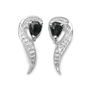 SchmuckMart - Boucles d'oreilles Femme - Argent 925/1000 - avec Saphir