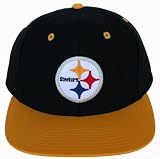 Pittsburgh Steelers Two Tone Black/Yellow Basic Logo Snapback Adjustable Flatbill Hat