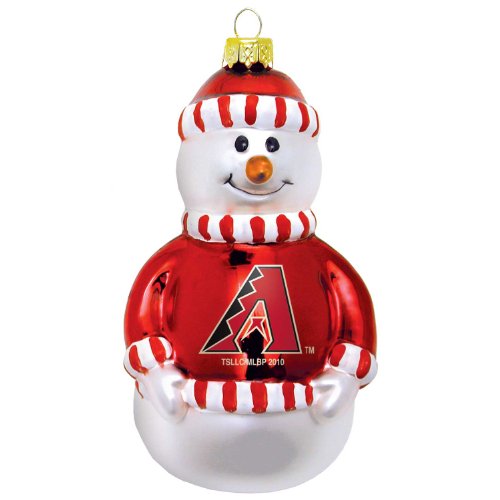 MLB Arizona Diamondbacks Blown Glass Snowman Ornament
