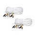 VideoSecu 2 Pack 100ft Feet Video Power Cables BNC RCA Security Camera Extension White Wires Cords for CCTV DVR Surveillance System C21