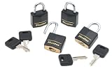 Master Lock #121Q 4PK 3/4'BLK Brass Padlock