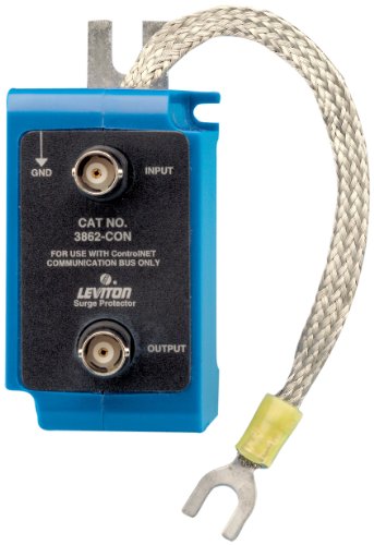 Leviton 3862-CON 9.18 Volt DC Pole, Communication Module Surge Protective Device, Control Net Networks, Surface and Din-Rail Mounted