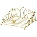 Antiqued Metal Napkin Holder with Bird