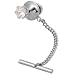 Men's 3 Ct Cubic Zirconia Tie Tack by Competition in Silver Metal