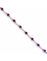 Genuine 14K White Gold White Gold Diamond And Ruby Bracelet 7 Grams Of Gold 100% Satisfaction Guaranteed.