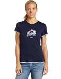 NHL Women's Colorado Avalanche Logo Premier Too Cap Sleeve Tissue Tee (Navy, Small)