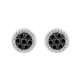 Sterling Silver 1/4 ct. Black Diamond Earrings