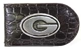 Black Croc Leather Money Clip - Collegiate Series
