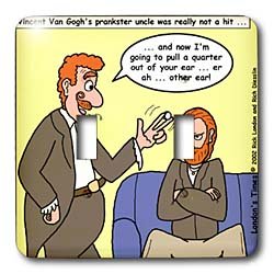 Londons Times Famous People Places Books Cartoons - Van Goghs Annoying Uncle - Light Switch Covers - double toggle switch