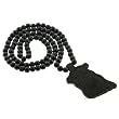 Black Colored Wood Jesus Necklace - 33'' Necklace - 2 x 3.25'' Pendant