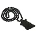 Black Colored Wood Jesus Necklace - 33'' Necklace - 2 x 3.25'' Pendant