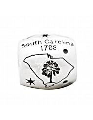 De Buman Sterling Silver Us 50 State South Carolina Bead,hole 5mm