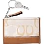 Coach Optic Signature Coin Zip Top Case Bag with Key Chain 41249 White Natural