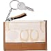 Coach Optic Signature Coin Zip Top Case Bag with Key Chain 41249 White Natural