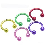 Boucle d'oreille, fer à cheval avec double balle fermoir; mesures environ 2mm