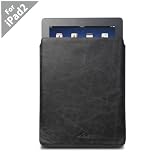 Acase Genuine Black Vintage Leather Sleeve / Pouch Case for iPad 2-- America's favourite iPad cases now available in the UK