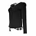Blooming Jelly Women's Sexy Bandage Plain Deep V Neck Lace Up Long Sleeve Blouse Tops Black,Black,Small / US 2-4