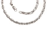 14K White Gold Bullet Link Necklace