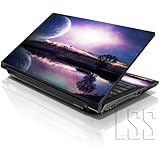 LSS 17 17.3 inch Laptop Notebook Skin Sticker Cover Art Decal Fits 16.5" 17" 17.3" 18.4" 19" HP Dell Apple Asus Acer Lenovo Asus Compaq (Free 2 Wrist Pad Included) Blue Moon Scenery