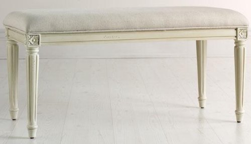Left Bank Bench 18HX36WX17D DSTRSSD CREAM