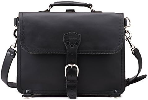 Saddleback Leather Black, Medium Thin Briefcase: Perfect for laptop computers, tablets, notepads and binders - Holds up to a 15 in Macbook.