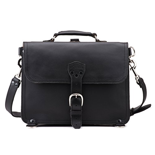 Saddleback Leather Black, Medium Thin Briefcase: Perfect for laptop computers, tablets, notepads and binders - Holds up to a 15 in Macbook.