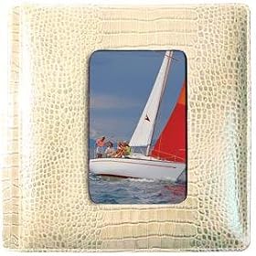 NILE BONE crocodile print leather #169 window 2-up album by Raika - 4x6