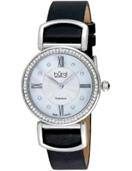 Burgi Womens BUR065BK Swiss Quartz Diamond Strap Watch