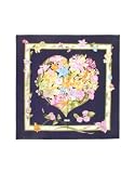 Basile Floral Printed Silk Square Scarf Dark Blue