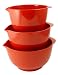 Hutzler Melamine Mixing Bowl Set: 2, 3 and 4 Liters/quarts, Red