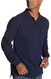 IZOD Mens Long Sleeve Solid Crested Pique Knit Shirt