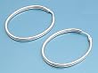 Sterling Silver Oval Hoop Earrings - 41 mm x 3 mm