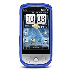 Premium Grade Rubberized Hard Crystal Snap-on Case for the HTC Hero Sprint - Rubber Blue Color