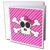 Janna Salak Designs Gothic - Cute Pink Goth Punk Skull and Crossbones Girl - Greeting Cards-12 Greeting Cards with envelopes Janna Salak Designs Gothic - Cute Pink Goth Punk Skull and Crossbones Girl - Greeting Cards-12 Greeting Cards with envelopes