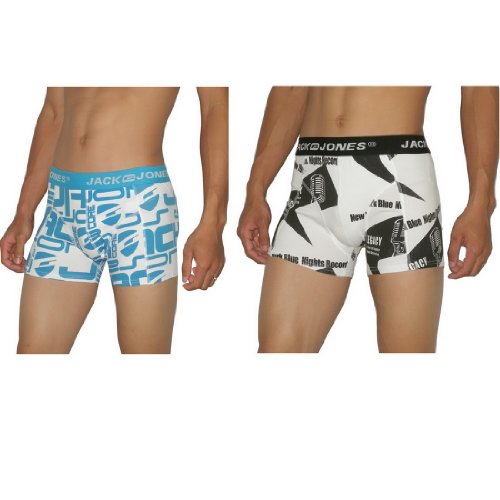 2 PACK: Herren JACK JONES Finest bequeme Passform Boxer Shorts / Unterwäsche Briefs