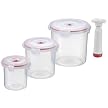 Zevro Vac 'N Save Food Storage 3-pc. Container Set - Ruby (Round)