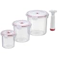 Zevro Vac 'N Save Food Storage 3-pc. Container Set - Ruby (Round)
