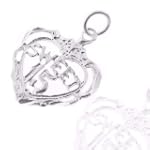 925 Sterling Silver Jewelry, Quinceañera Inspired Heart Charm, Adjustable Fit, Plus Free Special Gift Pouch