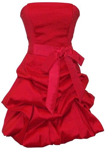 Strapless Taffeta Bubble Dress with Pull-Ups Formal Gown Prom Dress – S