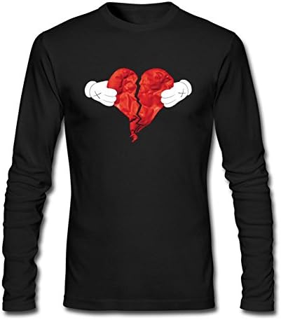 ESORRW Mens Design Kanye West 808s &amp; Heartbreak Long Sleeve T Shirts Black XXL
