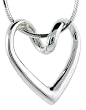 Flawless Sterling Silver Floating Heart, 13/16" X 13/16"
