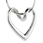 Flawless Sterling Silver Floating Heart, 13/16" X 13/16"