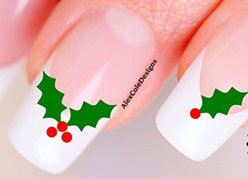 Christmas Nail Art Holly and Berries Nail Stickers