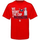 NHL Old Time Hockey Washington Capitals 2012 Playoffs We Want The Cup T-Shirt - Red (Medium)