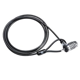 V7 1.5M Cable Lock Combo - Black