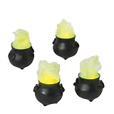 Department 56 Original Snow Village Halloween Lit Cauldrons Accessory Set of 4